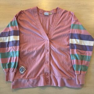 Vintage Nike Cardigan Tennis Rare 90’s Silver Tag Pink Preppy Sz Medium